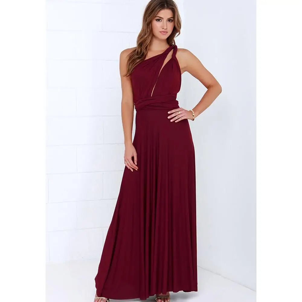 Robe longue sexy pour femmes, convertible et multipositions, style bohème, maxi, club, rouge, bandage, longue, de soirée, pour demoiselle d'honneur, robe longue femme infinity