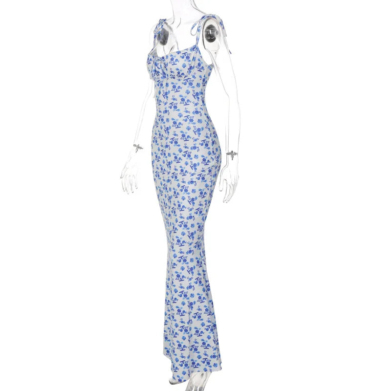 Hugcitar Robe longue élégante et moulante à fleurs pour femme, style bohème, tenue de ville, été 2026, vente en gros d'articles pour entreprises