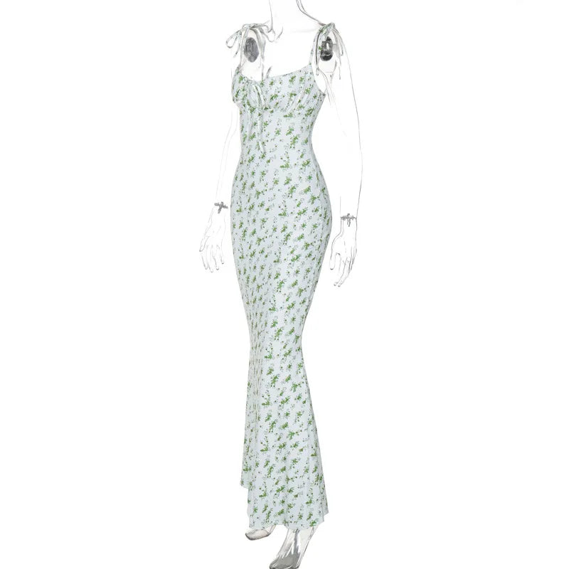 Hugcitar Robe longue élégante et moulante à fleurs pour femme, style bohème, tenue de ville, été 2026, vente en gros d'articles pour entreprises