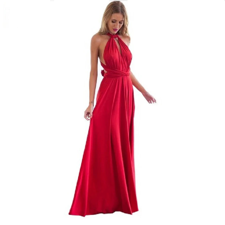 Robe longue sexy pour femmes, convertible et multipositions, style bohème, maxi, club, rouge, bandage, longue, de soirée, pour demoiselle d'honneur, robe longue femme infinity