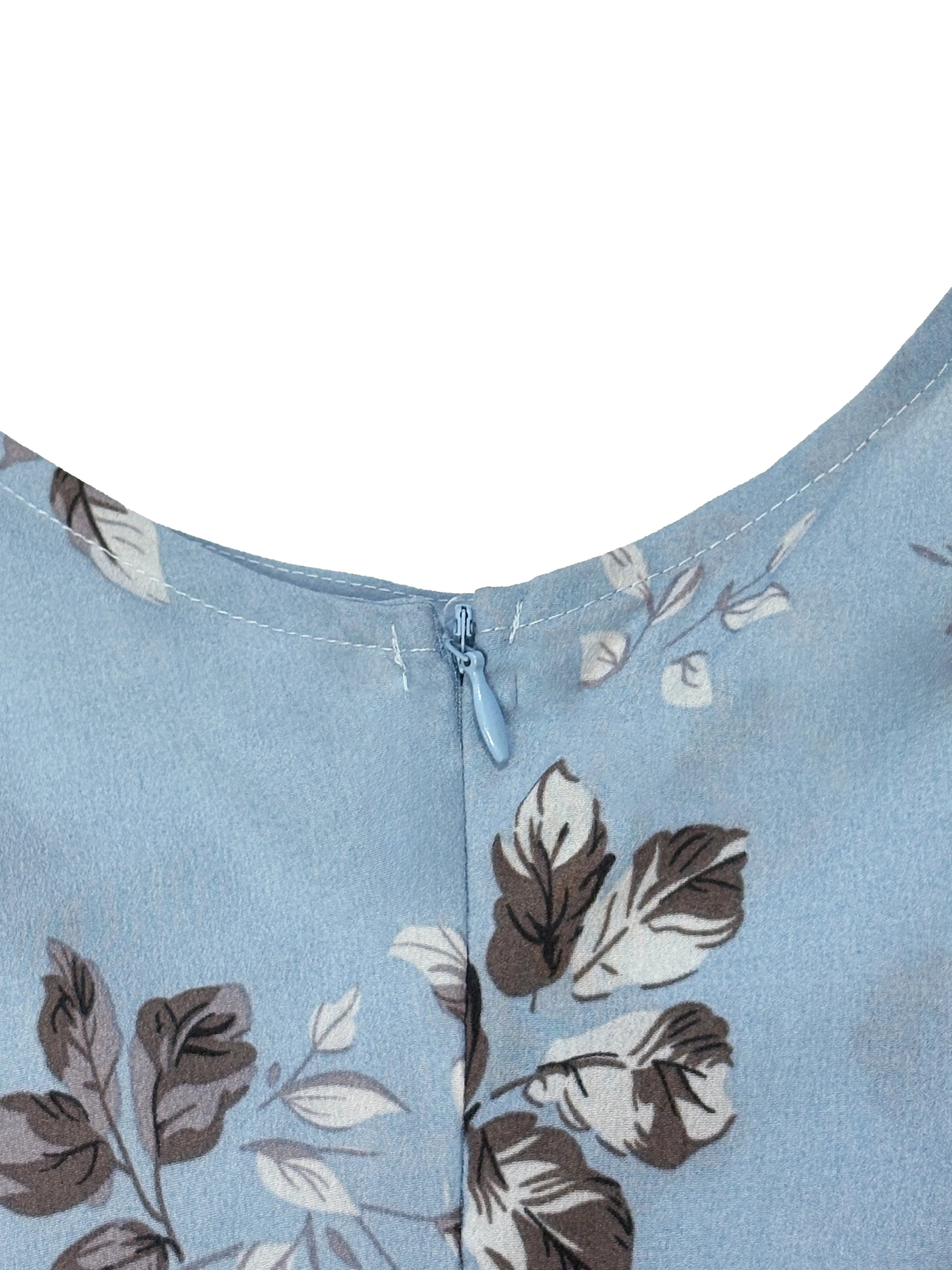 Robe licou fendue sur la cuisse à imprimé floral pour femme - sans manches, moulante, sexy, pour la plage ou les clubs