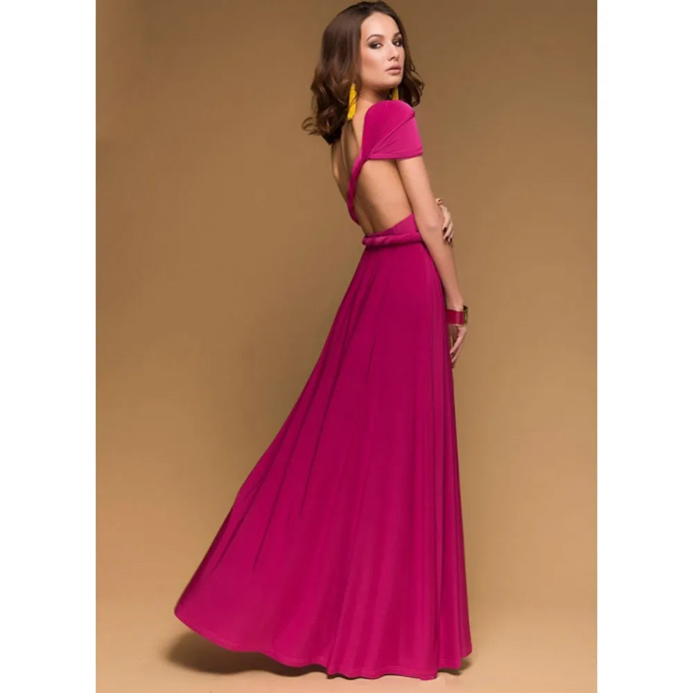 Robe longue sexy pour femmes, convertible et multipositions, style bohème, maxi, club, rouge, bandage, longue, de soirée, pour demoiselle d'honneur, robe longue femme infinity