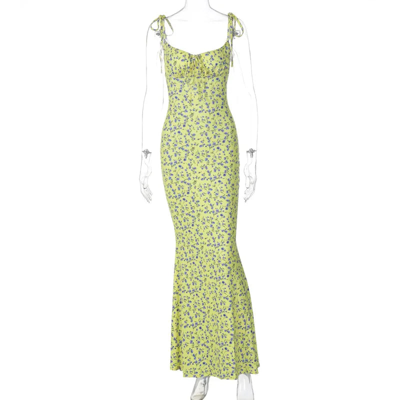 Hugcitar Robe longue élégante et moulante à fleurs pour femme, style bohème, tenue de ville, été 2026, vente en gros d'articles pour entreprises