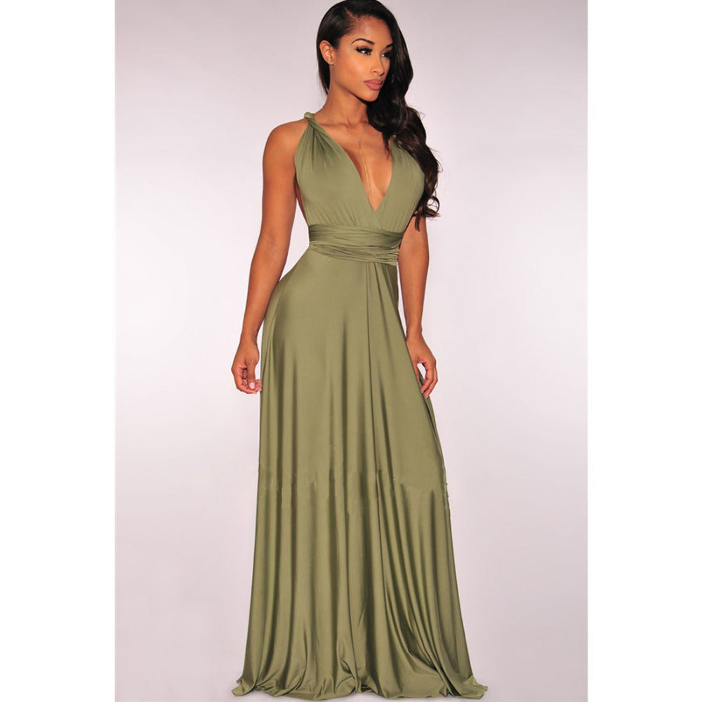 Robe longue sexy pour femmes, convertible et multipositions, style bohème, maxi, club, rouge, bandage, longue, de soirée, pour demoiselle d'honneur, robe longue femme infinity