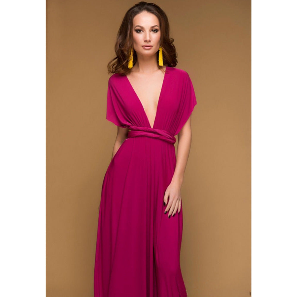 Robe longue sexy pour femmes, convertible et multipositions, style bohème, maxi, club, rouge, bandage, longue, de soirée, pour demoiselle d'honneur, robe longue femme infinity