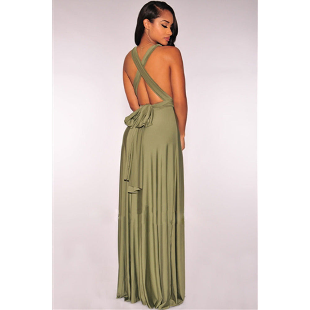 Robe longue sexy pour femmes, convertible et multipositions, style bohème, maxi, club, rouge, bandage, longue, de soirée, pour demoiselle d'honneur, robe longue femme infinity