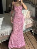 Hugcitar Robe longue élégante et moulante à fleurs pour femme, style bohème, tenue de ville, été 2026, vente en gros d'articles pour entreprises