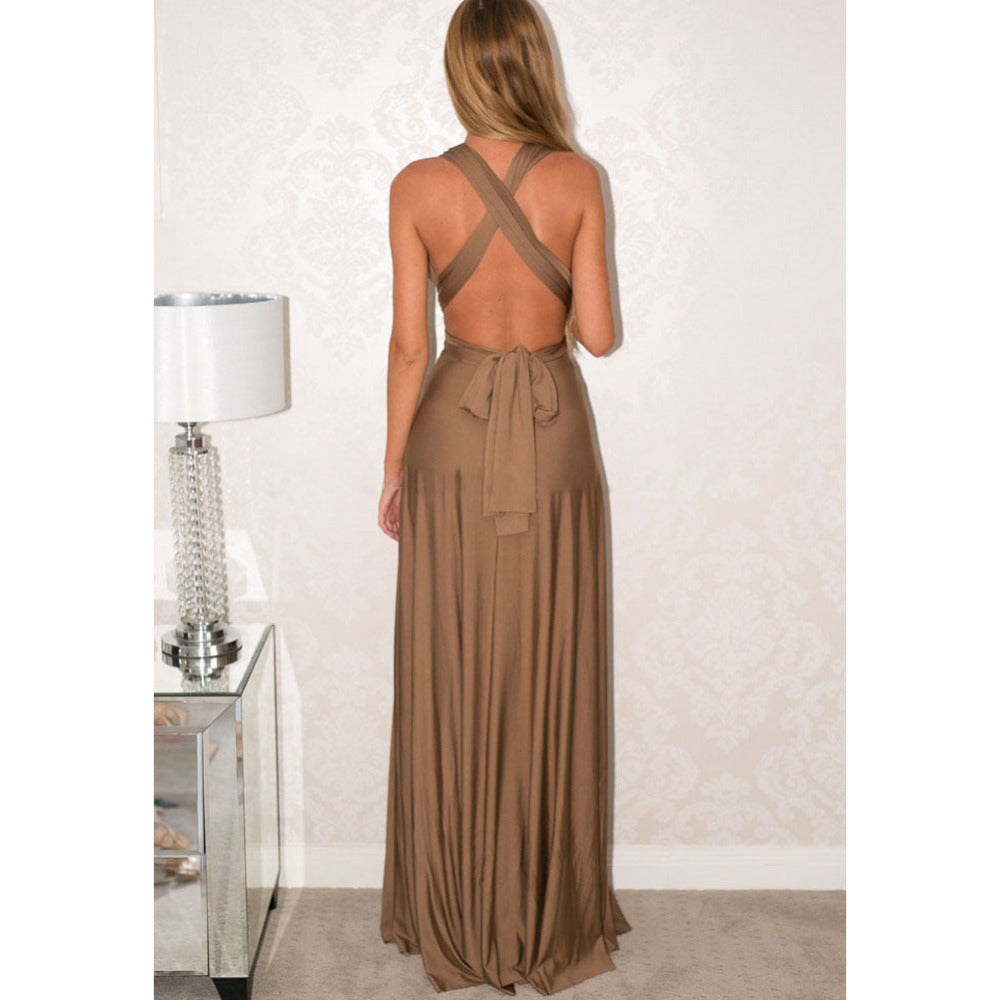 Robe longue sexy pour femmes, convertible et multipositions, style bohème, maxi, club, rouge, bandage, longue, de soirée, pour demoiselle d'honneur, robe longue femme infinity