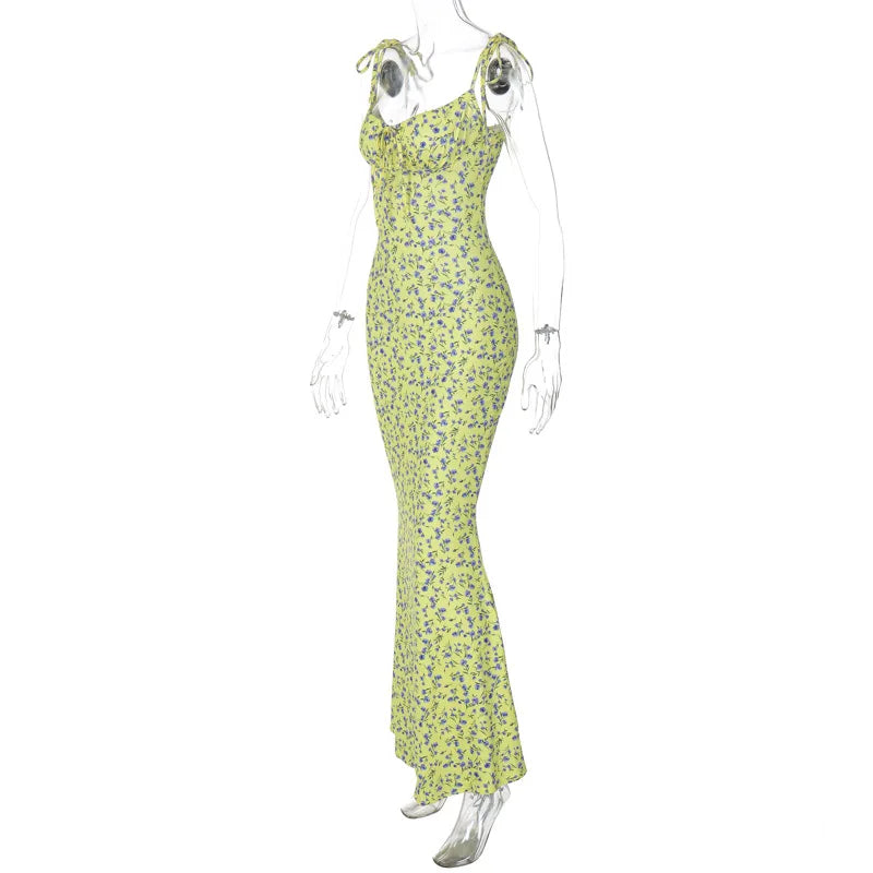 Hugcitar Robe longue élégante et moulante à fleurs pour femme, style bohème, tenue de ville, été 2026, vente en gros d'articles pour entreprises