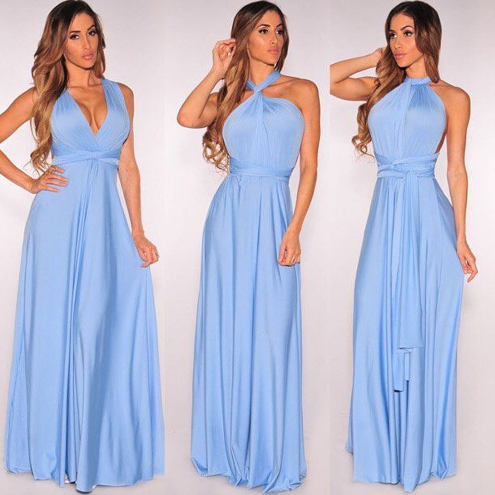 Robe longue sexy pour femmes, convertible et multipositions, style bohème, maxi, club, rouge, bandage, longue, de soirée, pour demoiselle d'honneur, robe longue femme infinity