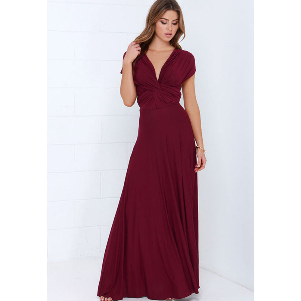 Robe longue sexy pour femmes, convertible et multipositions, style bohème, maxi, club, rouge, bandage, longue, de soirée, pour demoiselle d'honneur, robe longue femme infinity