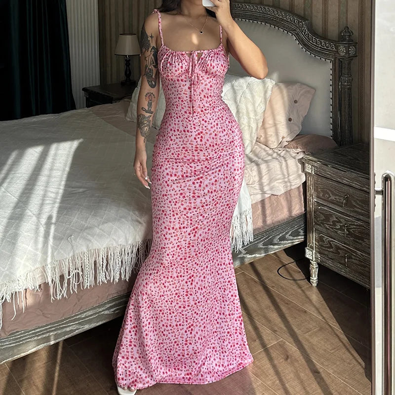 Hugcitar Robe longue élégante et moulante à fleurs pour femme, style bohème, tenue de ville, été 2026, vente en gros d'articles pour entreprises