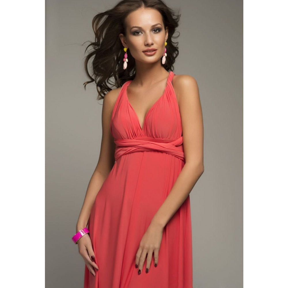 Robe longue sexy pour femmes, convertible et multipositions, style bohème, maxi, club, rouge, bandage, longue, de soirée, pour demoiselle d'honneur, robe longue femme infinity