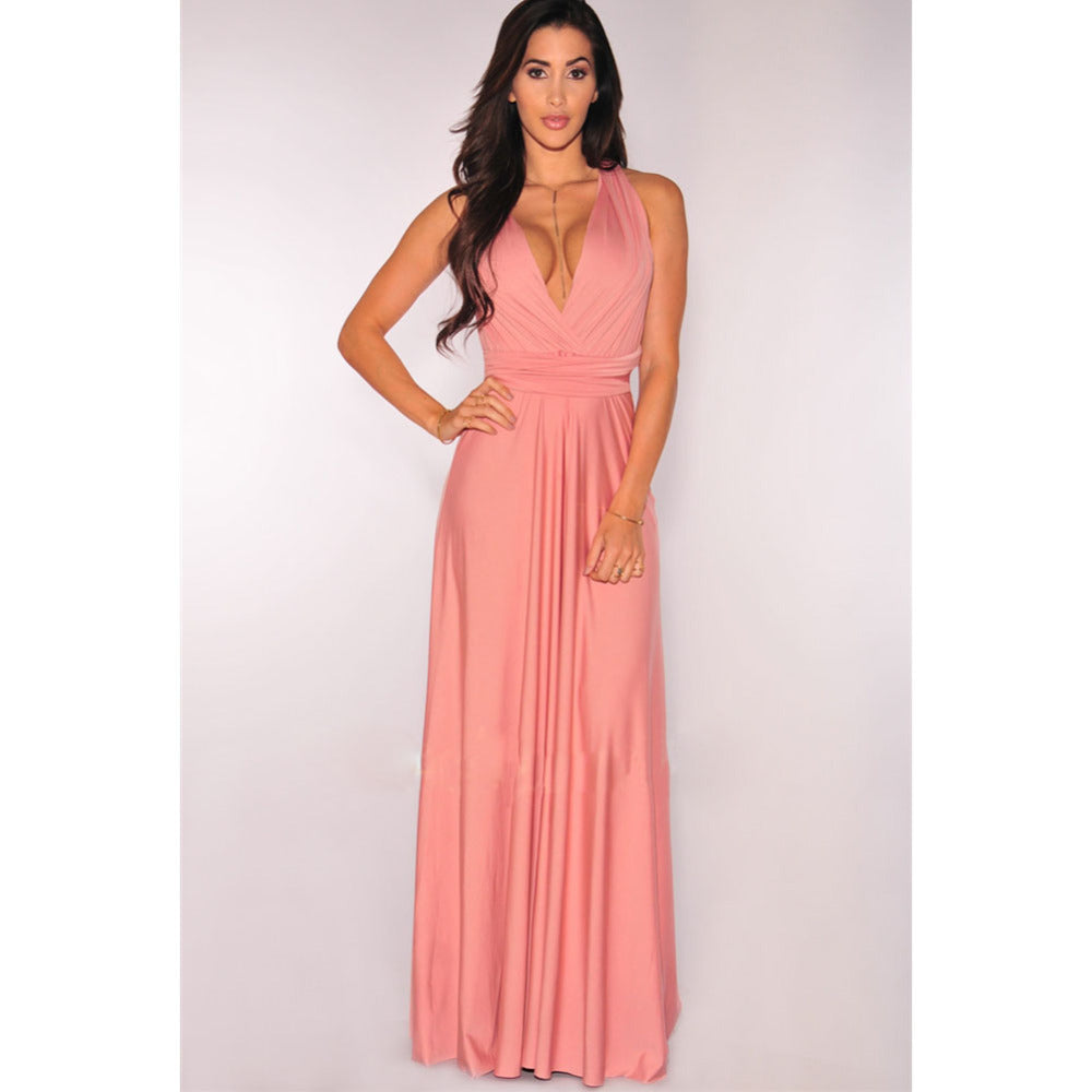 Robe longue sexy pour femmes, convertible et multipositions, style bohème, maxi, club, rouge, bandage, longue, de soirée, pour demoiselle d'honneur, robe longue femme infinity