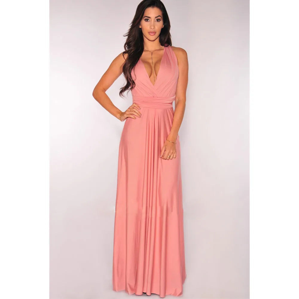 Robe longue sexy pour femmes, convertible et multipositions, style bohème, maxi, club, rouge, bandage, longue, de soirée, pour demoiselle d'honneur, robe longue femme infinity