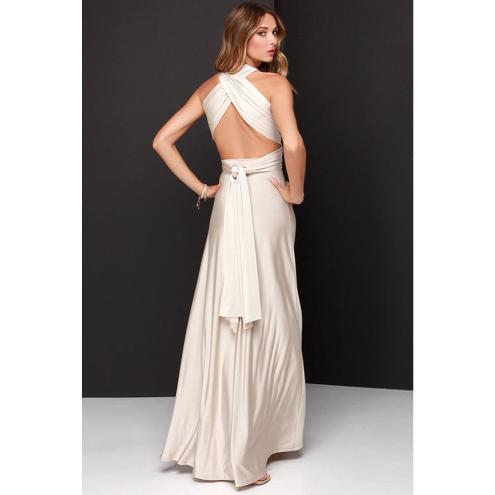 Robe longue sexy pour femmes, convertible et multipositions, style bohème, maxi, club, rouge, bandage, longue, de soirée, pour demoiselle d'honneur, robe longue femme infinity