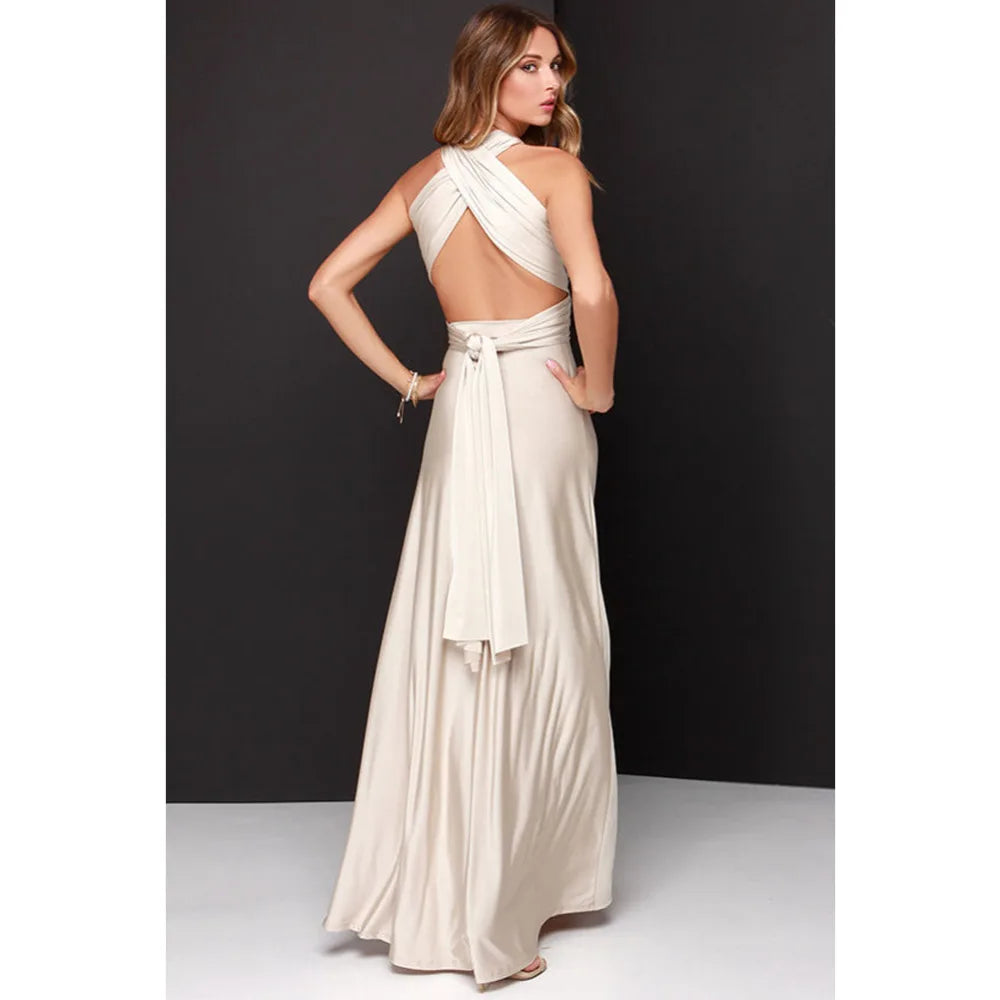 Robe longue sexy pour femmes, convertible et multipositions, style bohème, maxi, club, rouge, bandage, longue, de soirée, pour demoiselle d'honneur, robe longue femme infinity