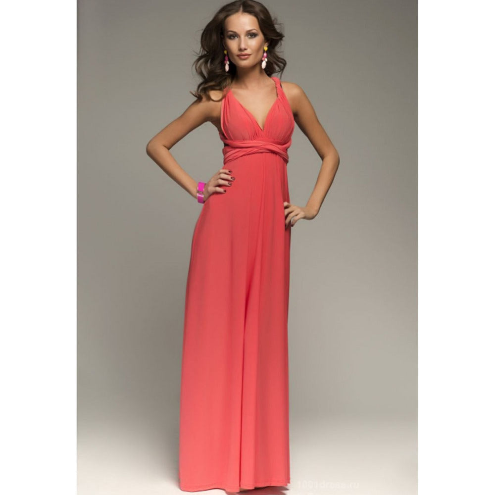 Robe longue sexy pour femmes, convertible et multipositions, style bohème, maxi, club, rouge, bandage, longue, de soirée, pour demoiselle d'honneur, robe longue femme infinity
