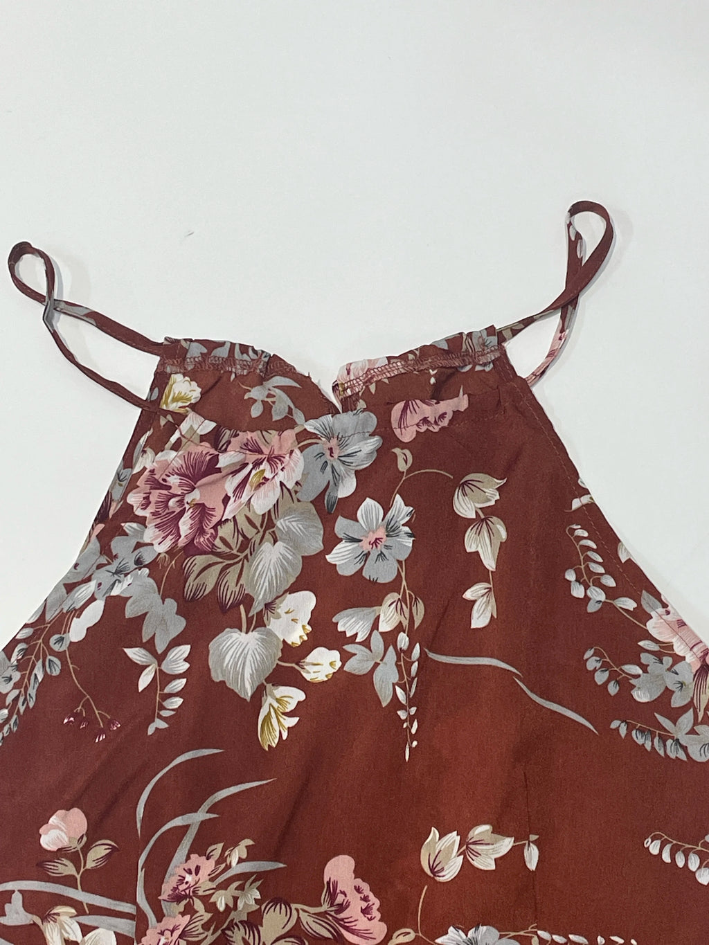 Robe licou fendue sur la cuisse à imprimé floral pour femme - sans manches, moulante, sexy, pour la plage ou les clubs
